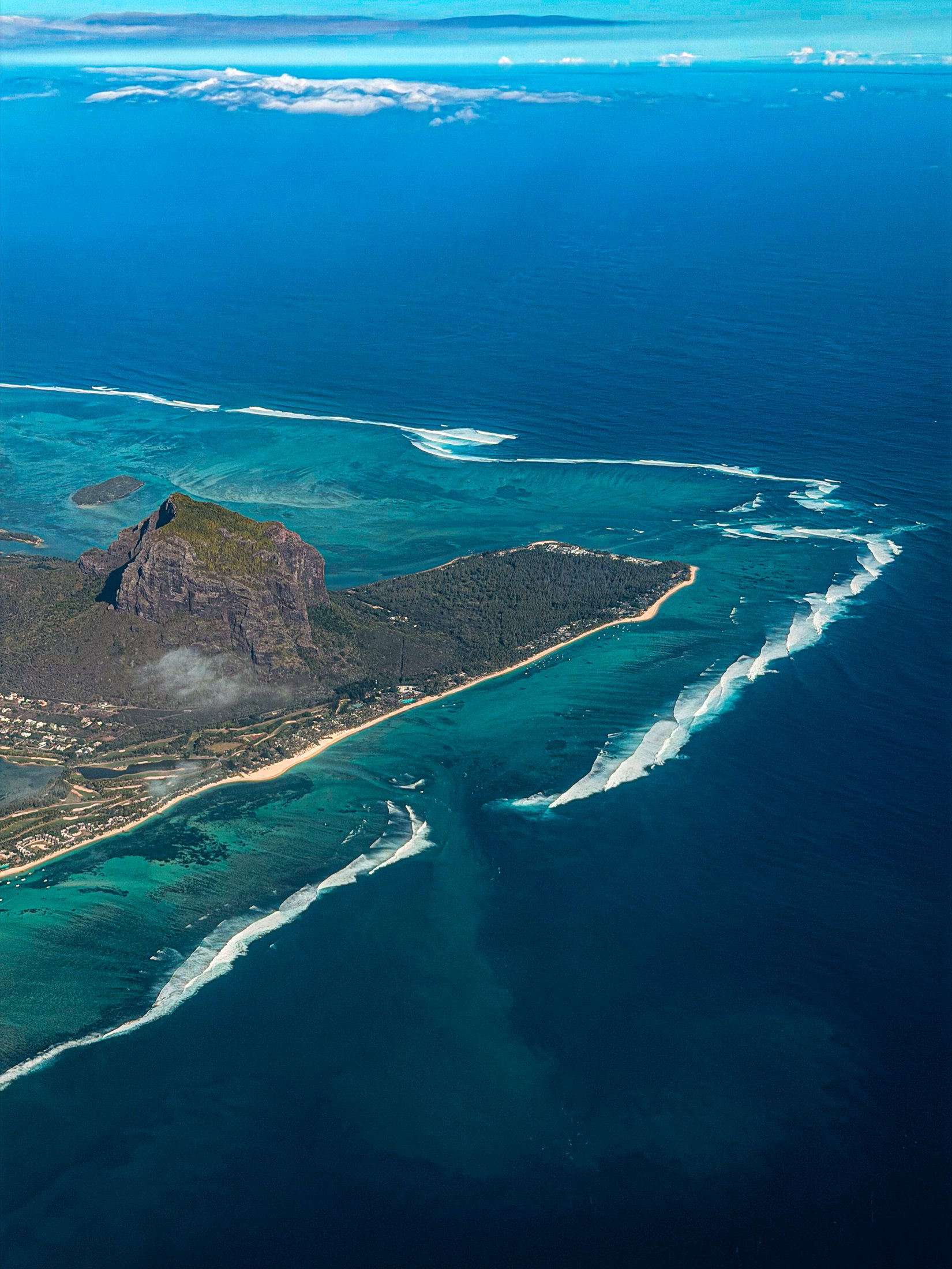Mauritius — Le Morne Brabant z lotu ptaka